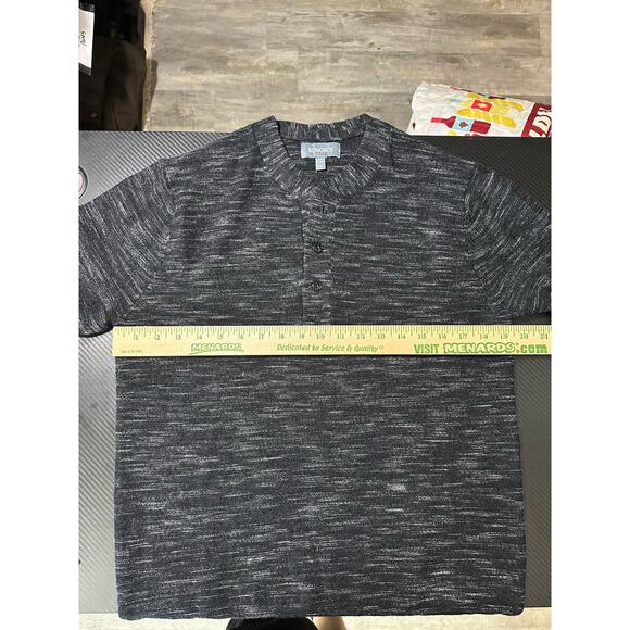 Bonobos Heathered Black Merino Wool Midweight Henley Sweater Size Medium - Picture 4 of 10